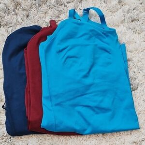 3 New Maternity, Easy Breast Feed, Built-in-bra Spandex Tank Tops